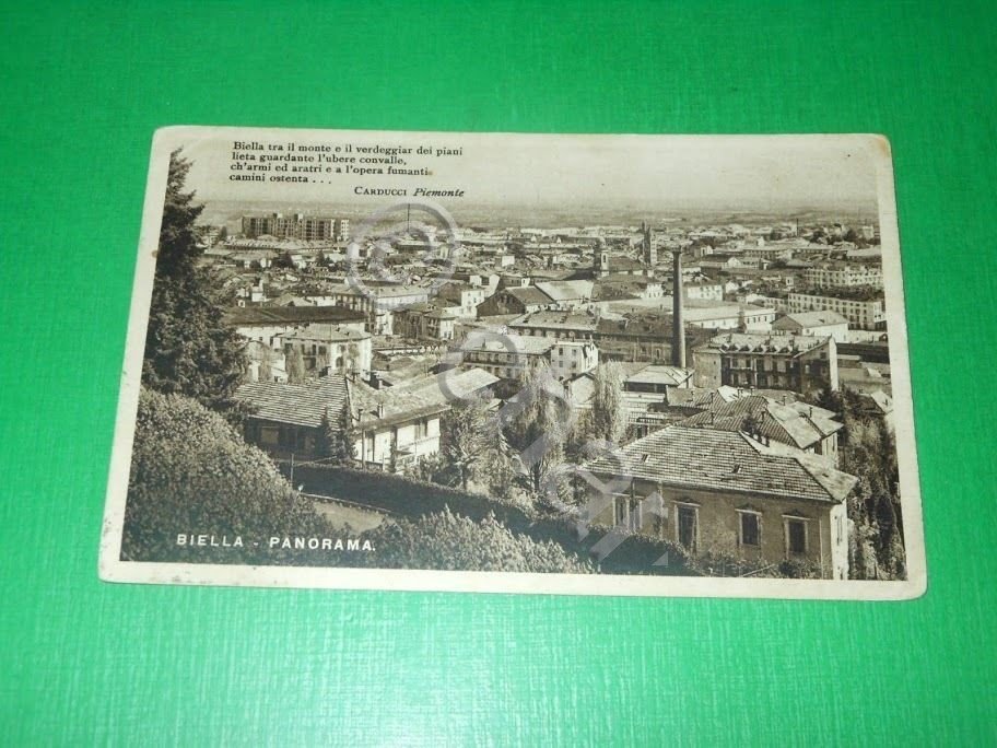Cartolina Biella - Panorama 1944.