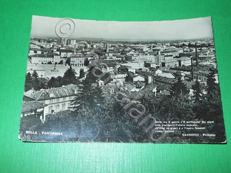 Cartolina Biella - Panorama 1952