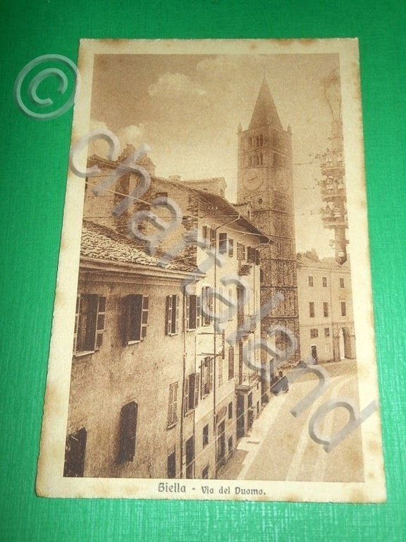 Cartolina Biella - Via del Duomo 1920 ca.
