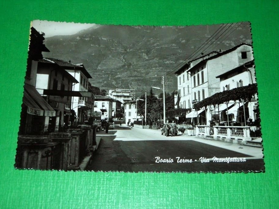 Cartolina Boario Terme - Via Manifattura 1959.