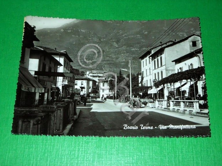 Cartolina Boario Terme - Via Manifattura 1959.