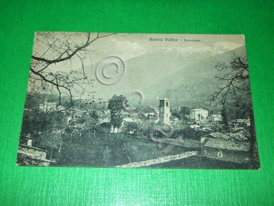 Cartolina Bobbio Pellice - Panorama 1916.