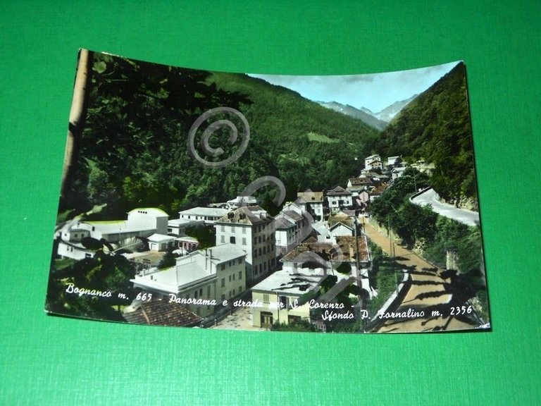 Cartolina Bognanco - Panorama e strada per S. Lorenzo 1959 | Immagine Gallery 2