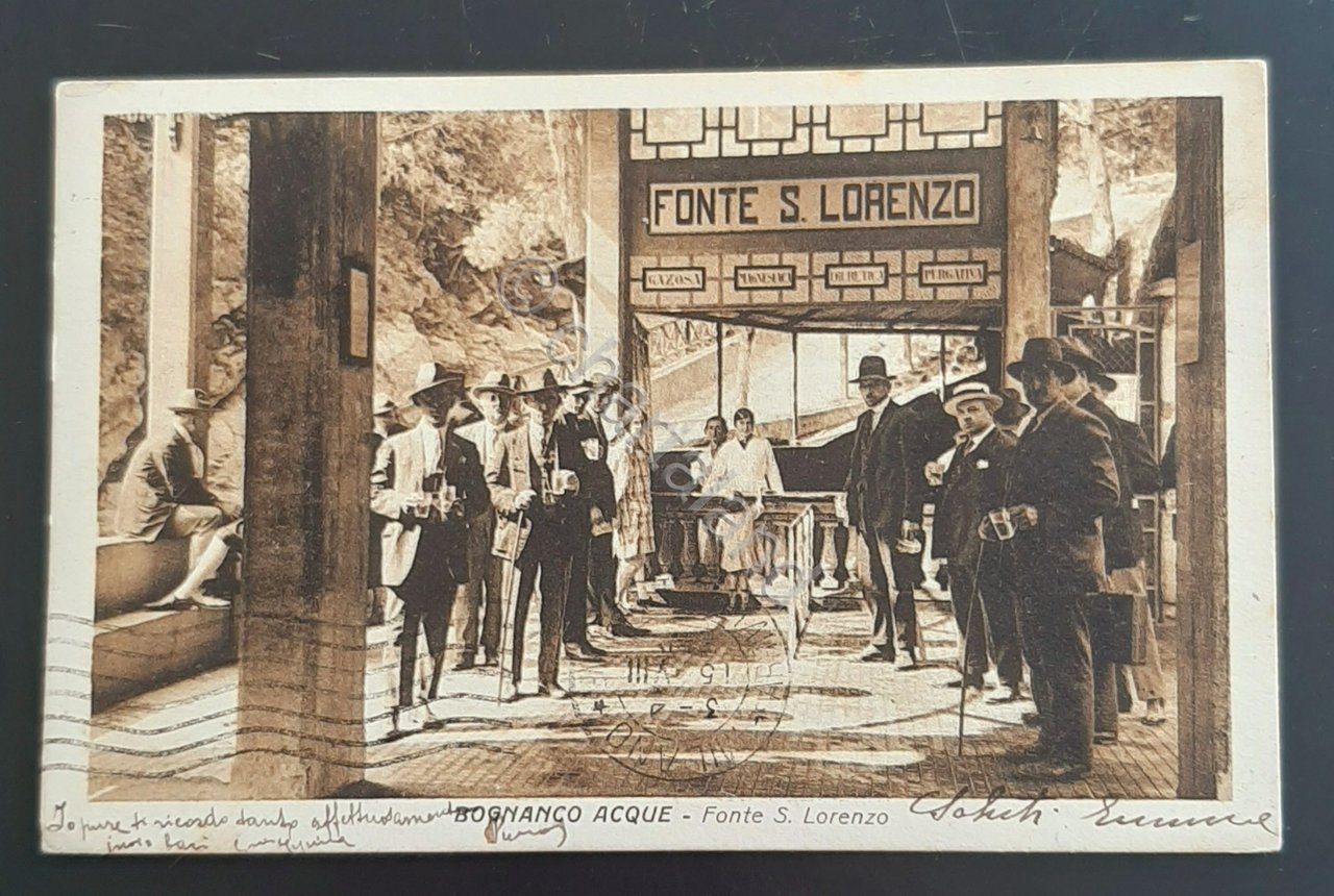 Cartolina Bognanco Acque - Fonte S. Lorenzo - 1931