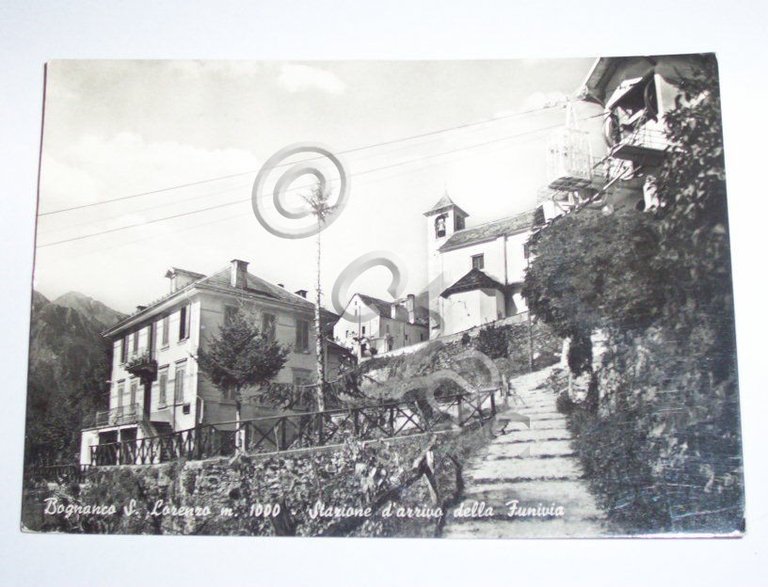 Cartolina Bognanco S. Lorenzo - Stazione Funivia 1954