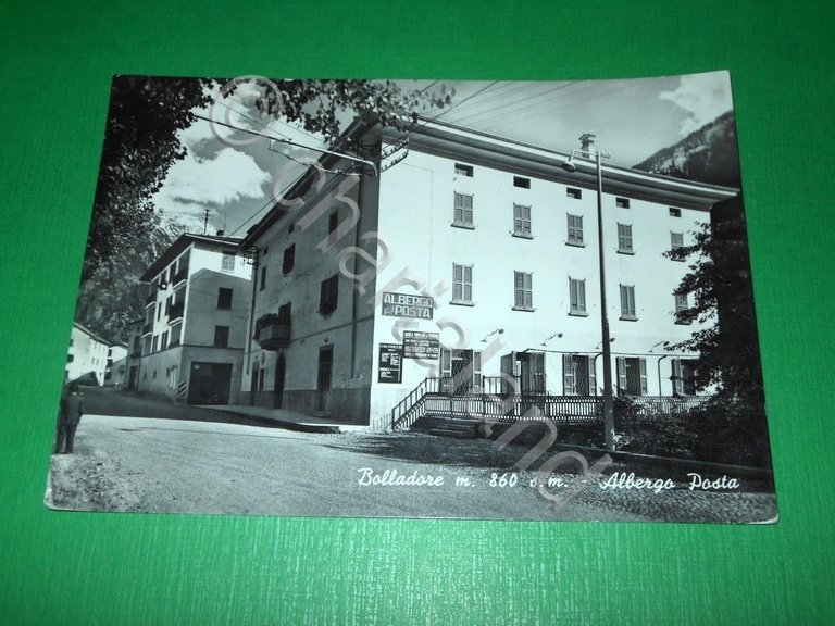 Cartolina Bolladore ( Sondrio ) - Albergo Posta 1954.