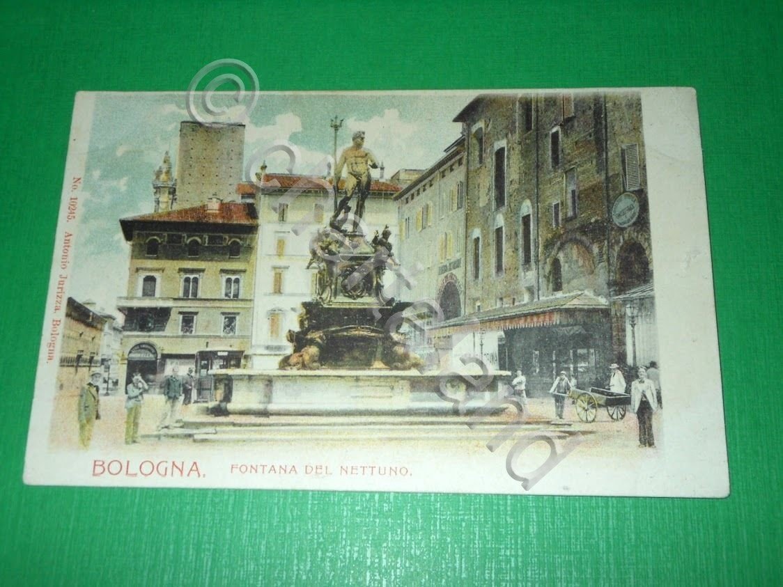 Cartolina Bologna - Fontana del Nettuno 1920 ca