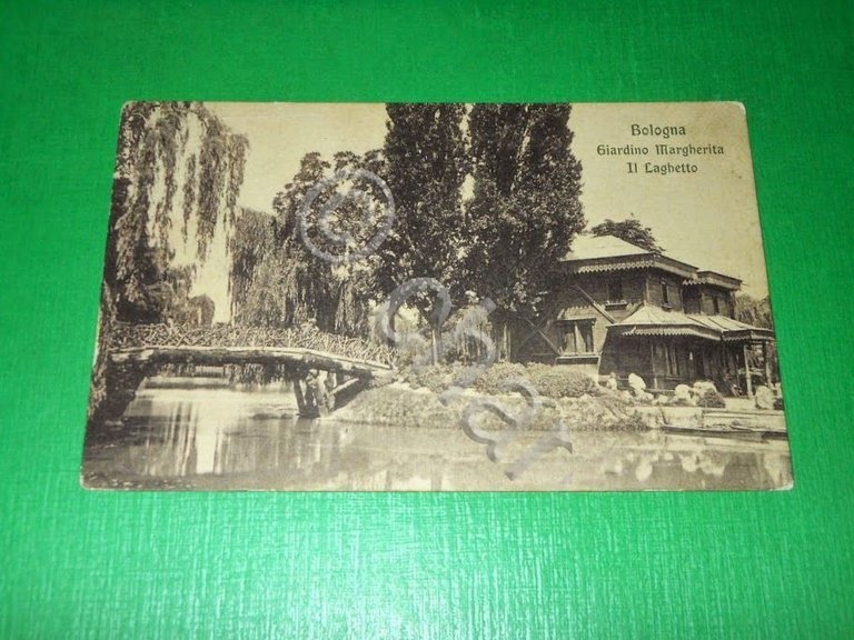 Cartolina Bologna - Giardino Margherita - Il Laghetto 1917 | Immagine Gallery 2