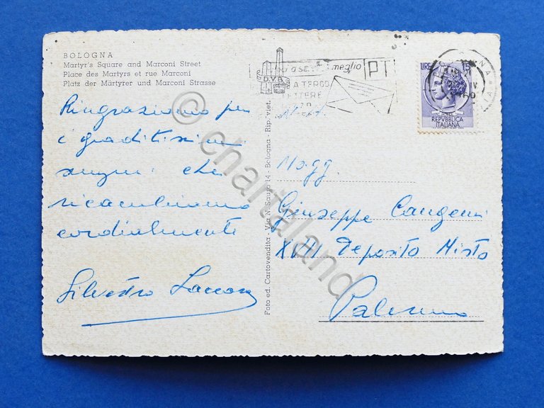 Cartolina Bologna - Piazza dei Martiri e Via Marconi - …