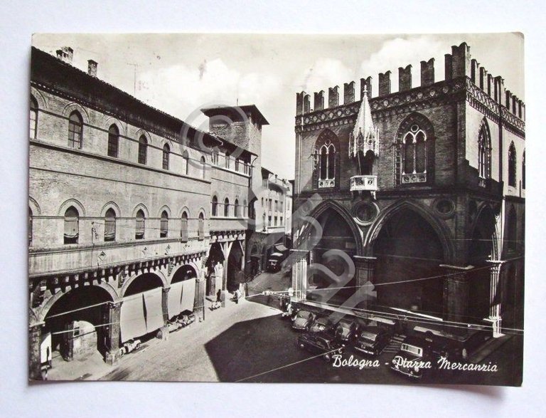Cartolina Bologna - Piazza Mercanzia 1961 | Immagine Gallery 2