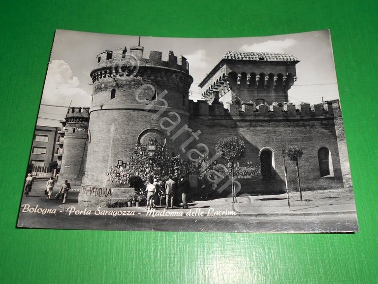 Cartolina Bologna - Porta Saragozza - Madonna delle Lacrime 1956