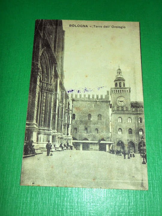 Cartolina Bologna - Torre dell' Orologio 1931.