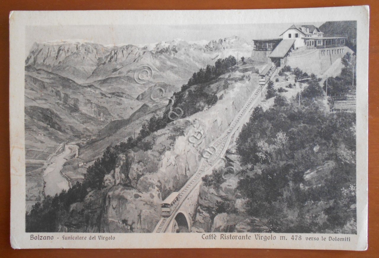 Cartolina Bolzano - Funicolare del Virgolo - Caffè Ristorante Virgolo …