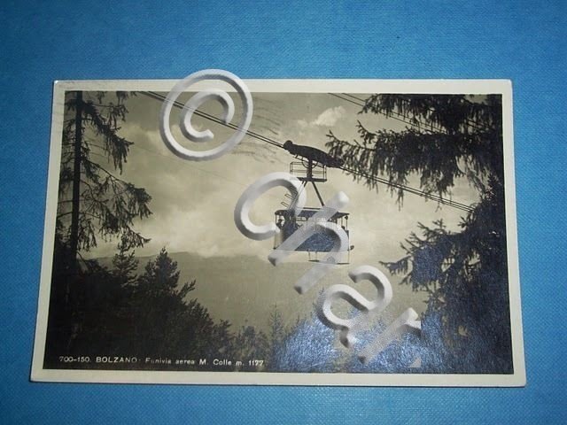 Cartolina Bolzano - Funivia aerea M. Colle 1941