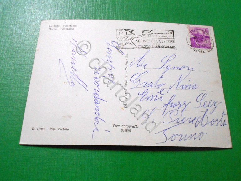 Cartolina Bolzano - Panorama 1962.
