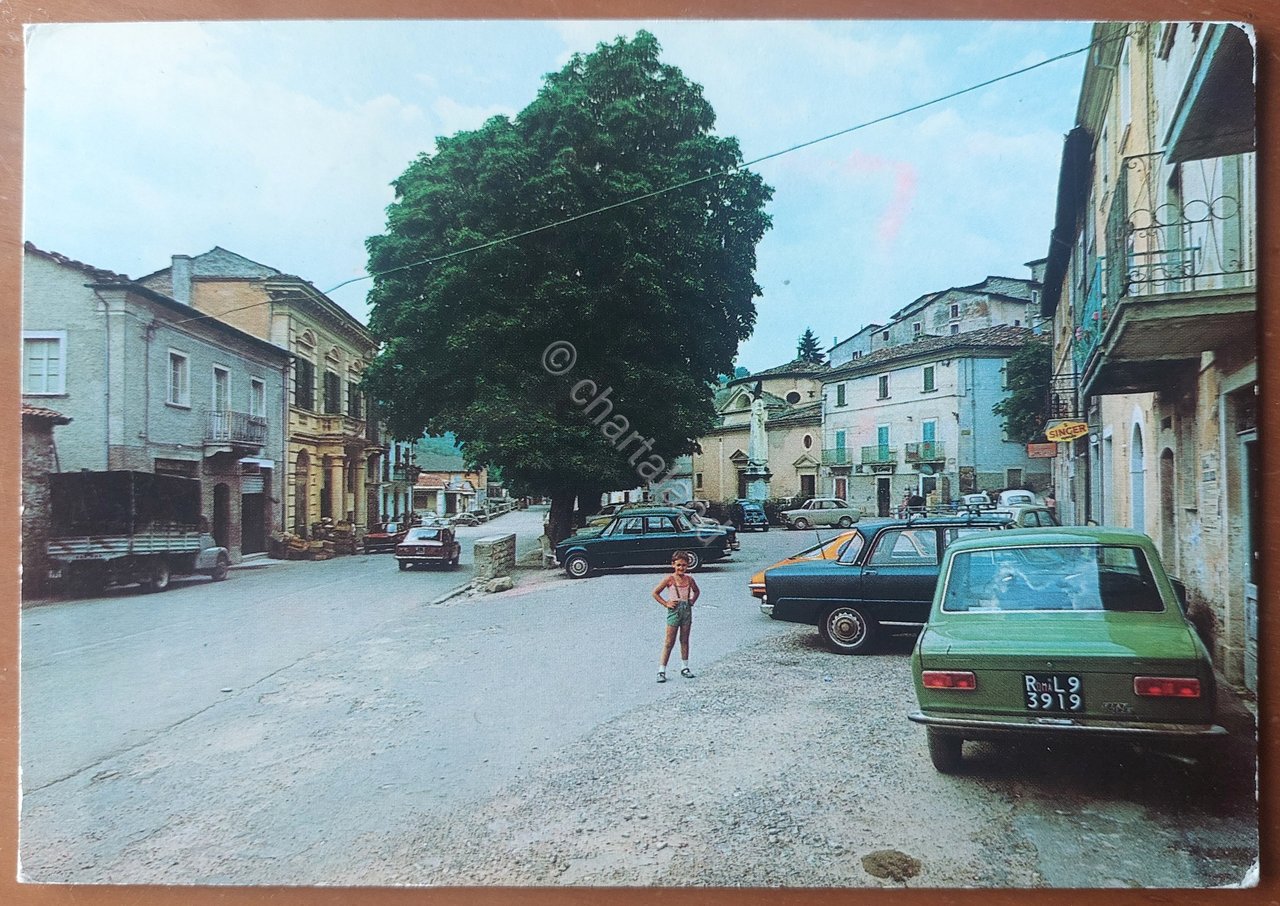 Cartolina Borbona (RI) - Piazza Roma - 1974 | Immagine principale