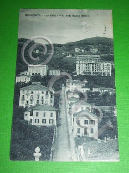 Cartolina Bordighera - Cap Hotel e Villa Regina 1921.