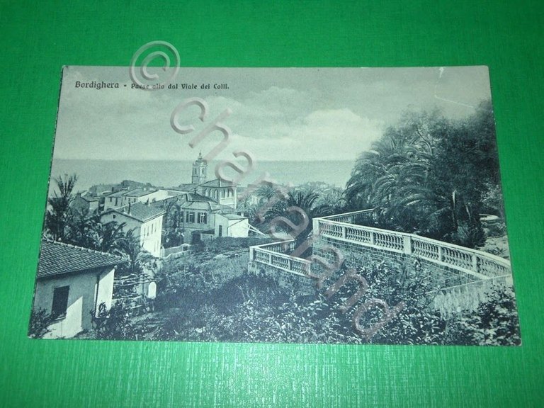 Cartolina Bordighera - Paese alto dal Viale dei Colli 1925 …