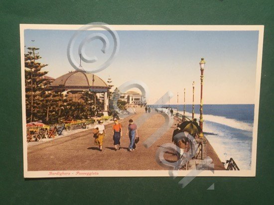 Cartolina Bordighera - Passeggiata - 1960 ca.