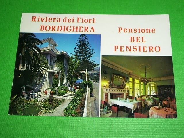 Cartolina Bordighera - Pensione Bel Pensiero 1984.