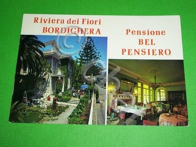 Cartolina Bordighera - Pensione Bel Pensiero 1984.