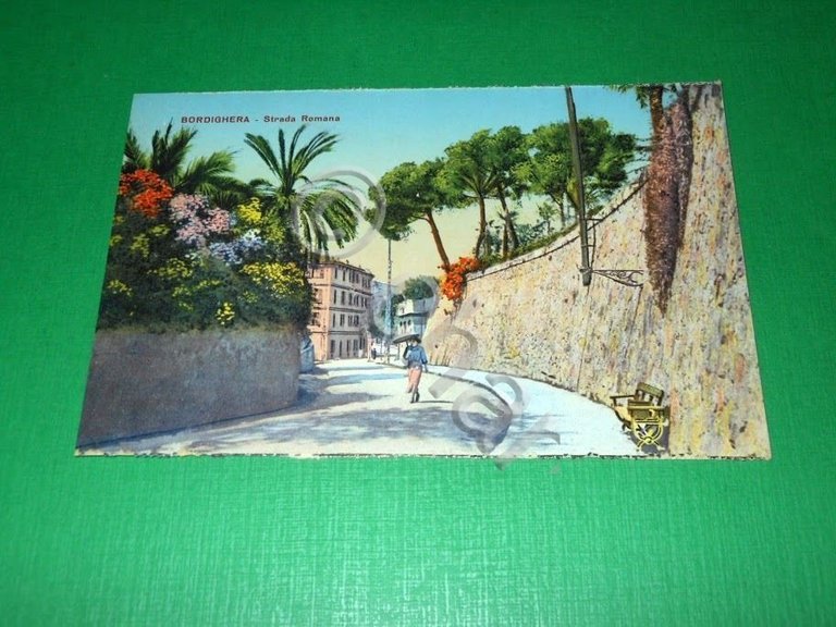 Cartolina Bordighera - Strada Romana - 1920 ca