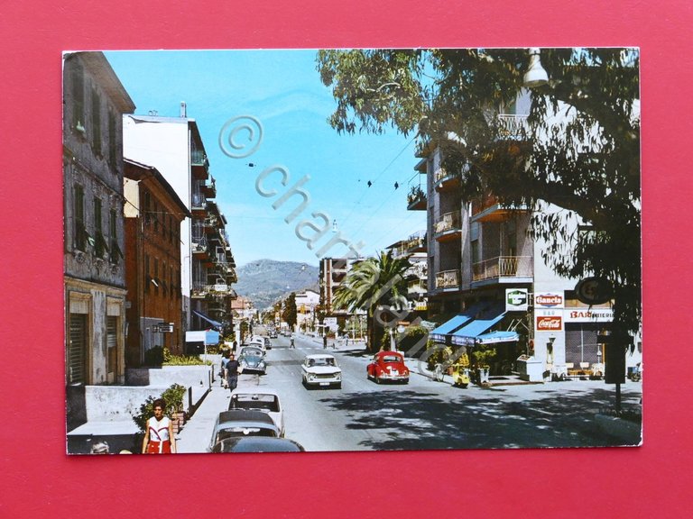 Cartolina Bordighera - Via Vittorio Emanuele - 1973