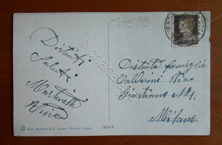 Cartolina Bordighera - Villa Regina Madre - 1933