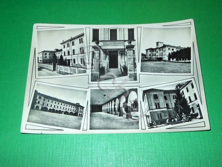 Cartolina Borgomanero - Collegio D. Bosco - Vedute diverse 1955.