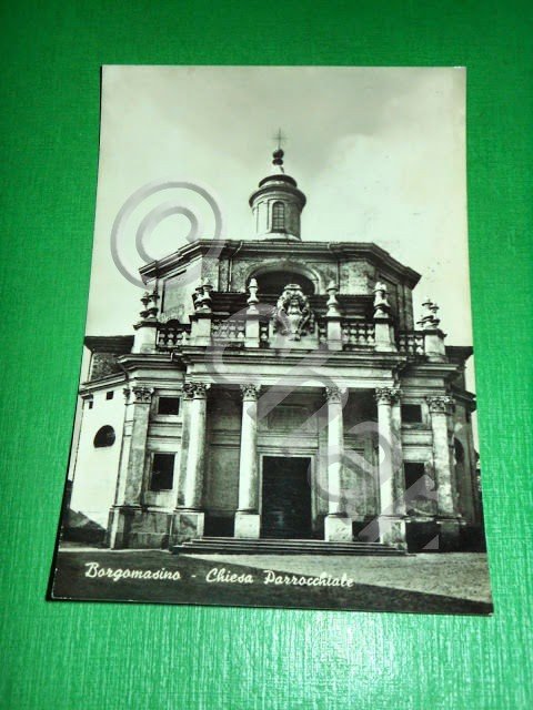 Cartolina Borgomasino - Chiesa Parrocchiale 1970.