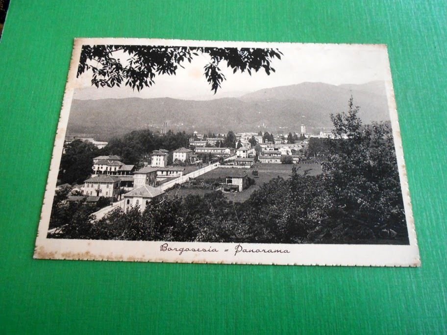 Cartolina Borgosesia - Panorama 1938.