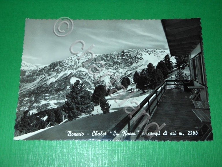 Cartolina Bormio - Chalet La Rocca e campi di sci …