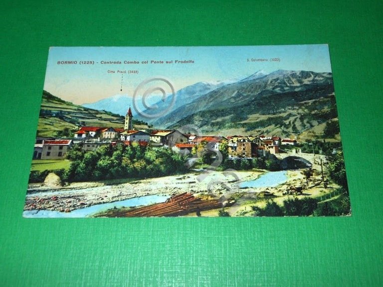 Cartolina Bormio - Contrada Combo col Ponte sul Frodolfo 1920 …