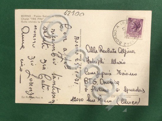 Cartolina Borno - Passo Salven m.1200 - Chalet Tre Pini …