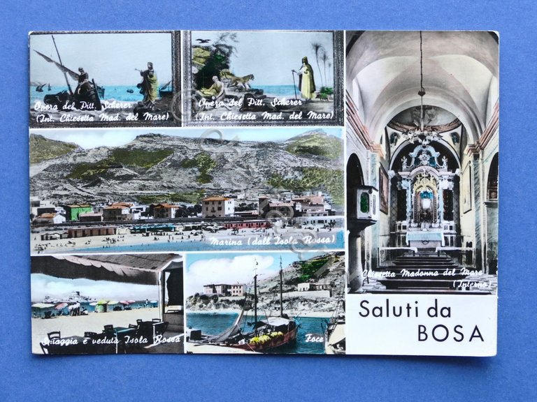 Cartolina Bosa - Varie vedute - 1960 ca.