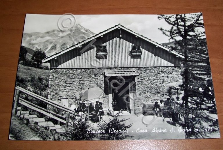 Cartolina Bousson (Cesana) - Casa Alpina S. Giulia 1960