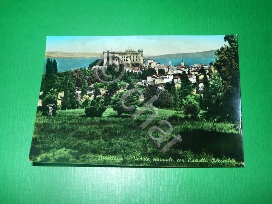 Cartolina Bracciano - Veduta parziale con Castello Odescalchi 1955 ca.