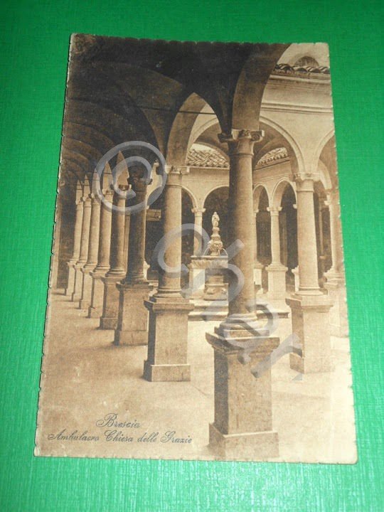 Cartolina Brescia - Ambulacro Chiesa delle Grazie 1926.