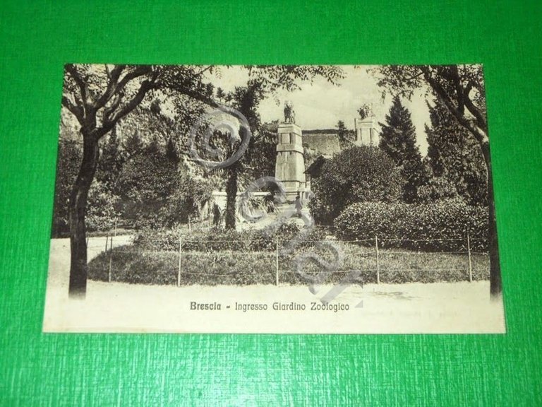 Cartolina Brescia - Ingresso Giardino Zoologico 1910 ca.
