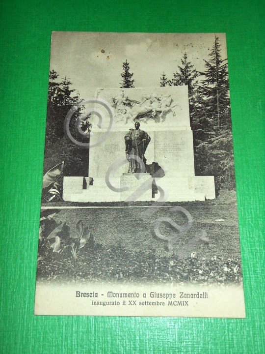 Cartolina Brescia - Monumento a Giuseppe Zanardelli 1909.