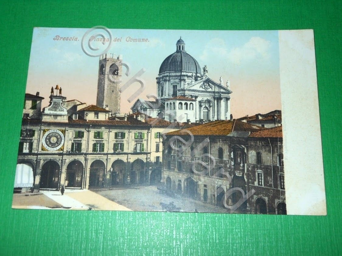 Cartolina Brescia - Piazza del Comune 1910 ca.