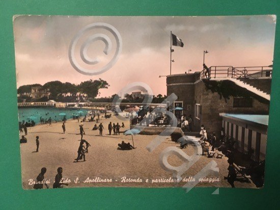 Cartolina Brindisi - Lido S. Apolline - Rotonda - Spiaggia …