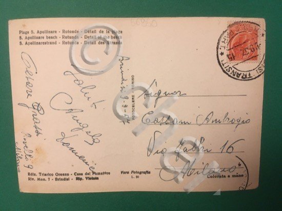 Cartolina Brindisi - Lido S. Apolline - Rotonda - Spiaggia …