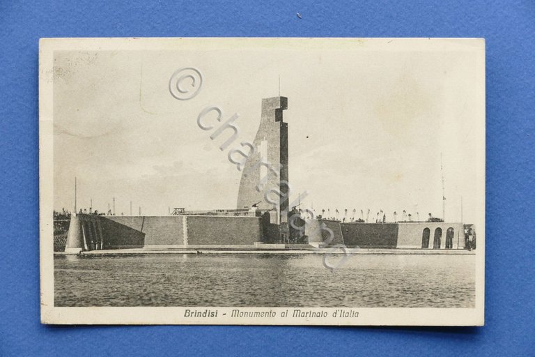 Cartolina Brindisi - Monumento al Marinaio d'Italia - 1933.