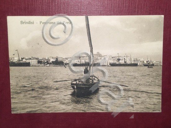 Cartolina Brindisi - Panorama del Porto - 1914