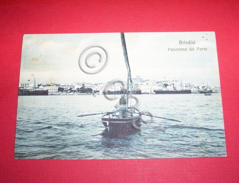 Cartolina Brindisi - Panorama del Porto 1920 ca