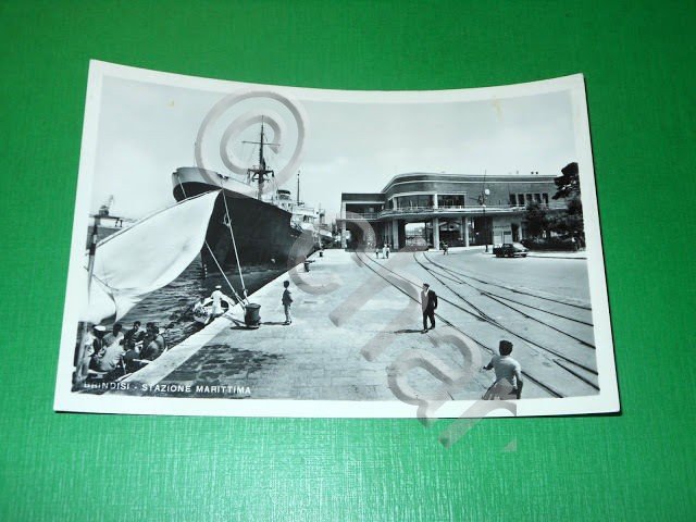 Cartolina Brindisi - Stazione Marittima 1950 ca