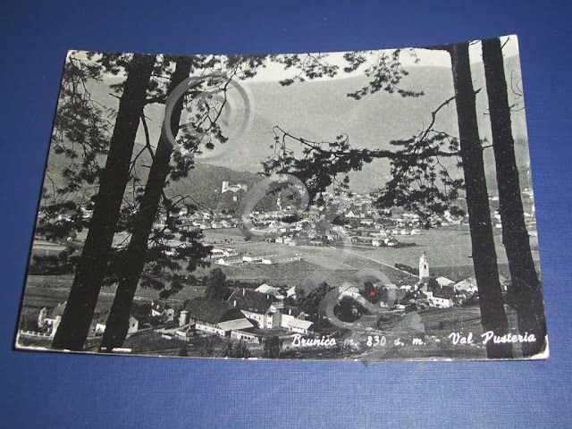 Cartolina Brunico - Val Pusteria - Scorcio panoramico 1955