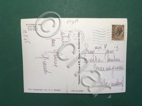 Cartolina Brusson - Hotel Adige - 1965