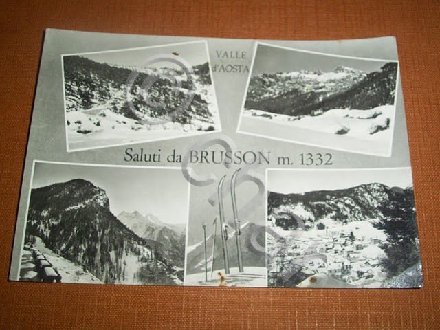 Cartolina Brusson - Valle d' Aosta - Vedute diverse 1963